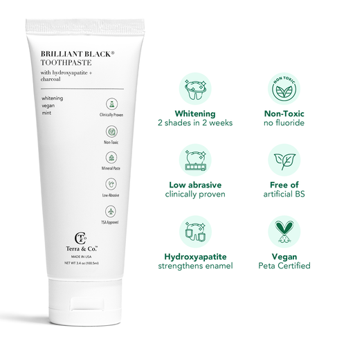 Brilliant Black® Toothpaste | Fluoride-Free Activated Charcoal Whitening – Terra & Co.